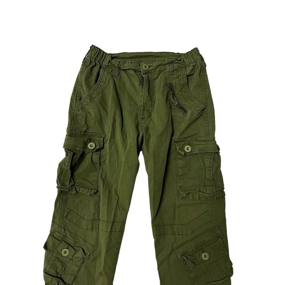 Must Way Cargo Pants Sz 8 Green Hiking Outdoor Hunting Gorpcore Stretch Grunge - Picture 4 of 12